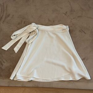 American Apparel Cream Tie-Waist Skater Skirt